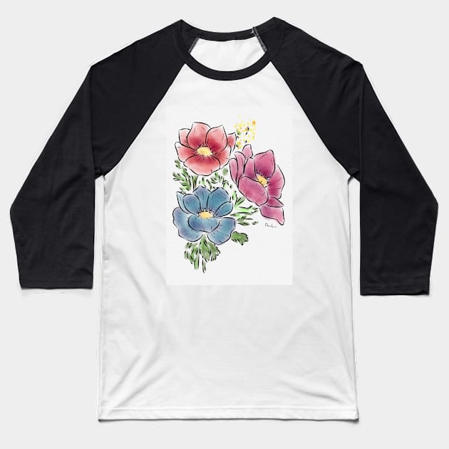 Anemone flower Baseball T-Shirt by annalisaamato